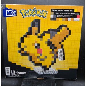 Mega Pokémon Pikachu Pixel Art Building Set 400 Pcs Ages 13+ 3D Creative